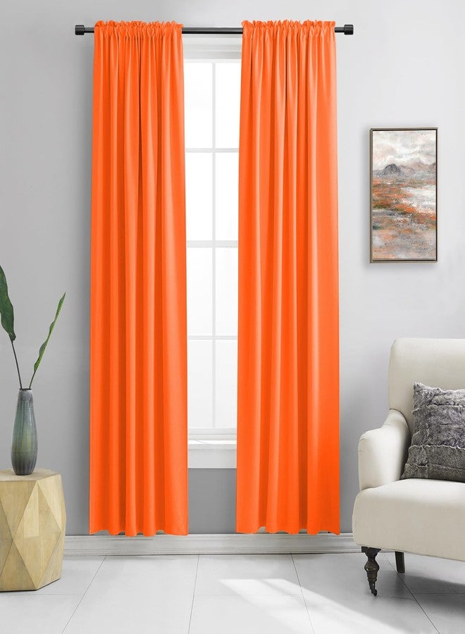 DONREN 2Panels Vibrant Orange Blackout Thermal Insulated Curtains for Bedroom,Hallowmas Pumpkin Orange Curtains 80 Inch Length for Closet Door Doorway Curtain Panels,52" Wide x 80" Long - Image 1