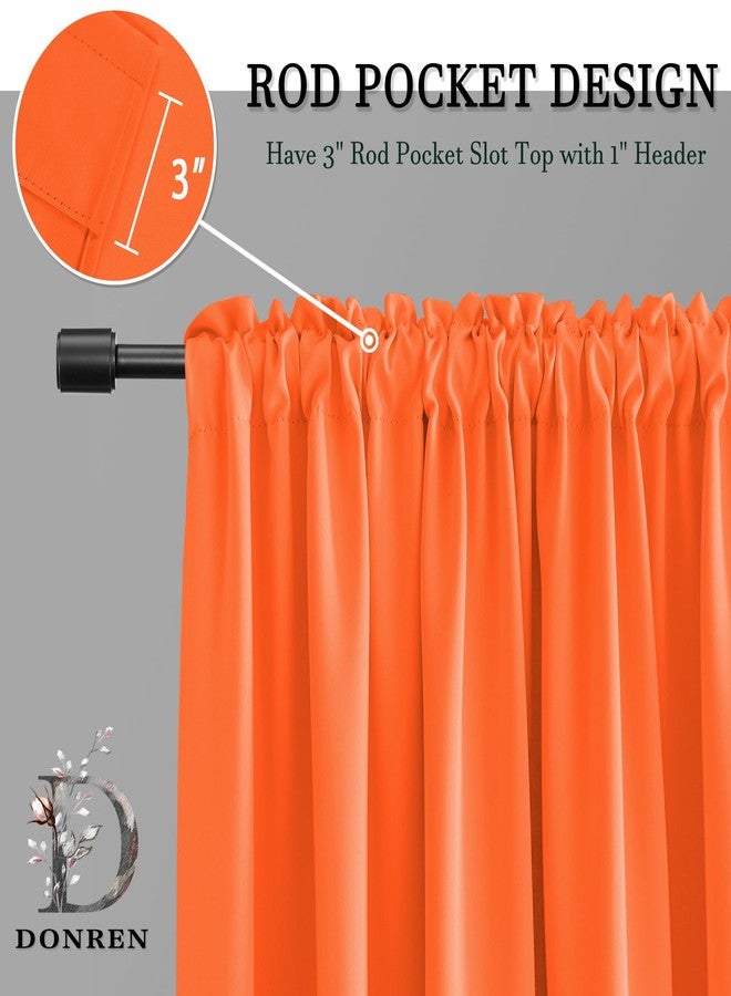 DONREN 2Panels Vibrant Orange Blackout Thermal Insulated Curtains for Bedroom,Hallowmas Pumpkin Orange Curtains 80 Inch Length for Closet Door Doorway Curtain Panels,52" Wide x 80" Long - Image 3