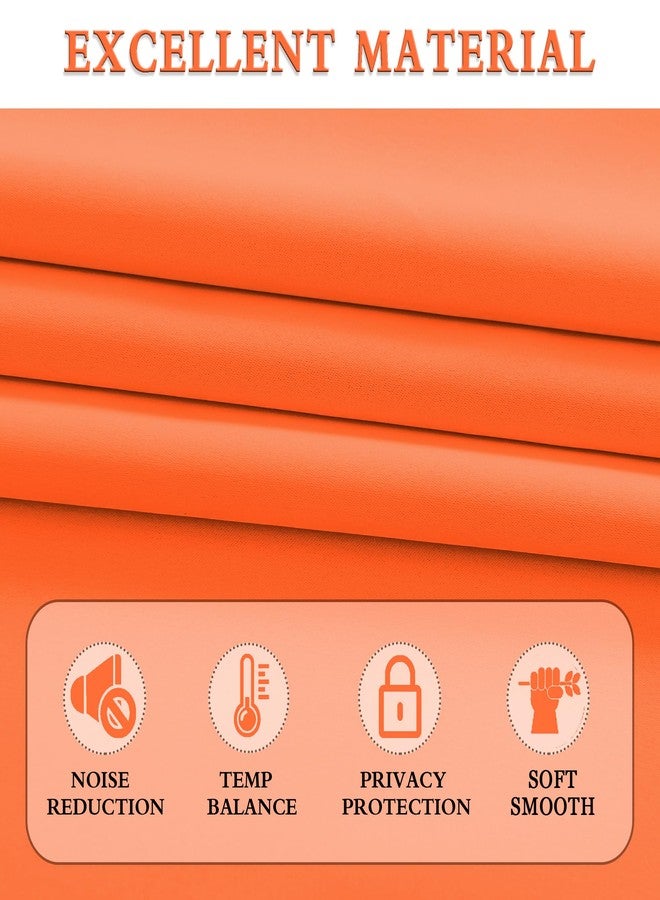 DONREN 2Panels Vibrant Orange Blackout Thermal Insulated Curtains for Bedroom,Hallowmas Pumpkin Orange Curtains 80 Inch Length for Closet Door Doorway Curtain Panels,52" Wide x 80" Long - Image 4