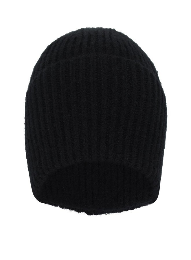 FabSeasons Unisex Warm Acrylic Woolen Beanie Skull Cap - for Men and Women - for Outdoor Activities Black - Image 3