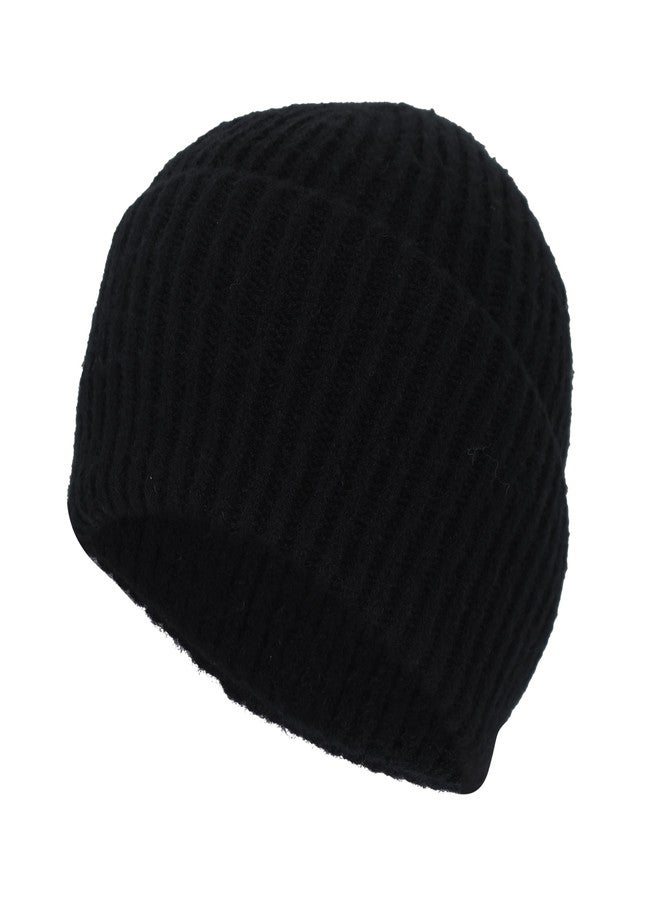 FabSeasons Unisex Warm Acrylic Woolen Beanie Skull Cap - for Men and Women - for Outdoor Activities Black - Image 1