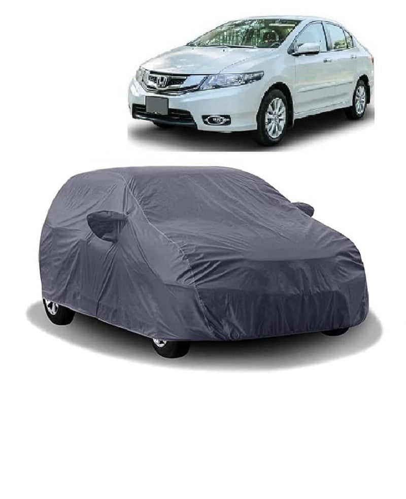 Carigiri 100% Rain Resistant | UV Protection | Dust Proof Grey Car Body Cover for Honda City i-VTEC(Triple Stitched,Mirror Pockets)(Models-2008-2019) - Image 1