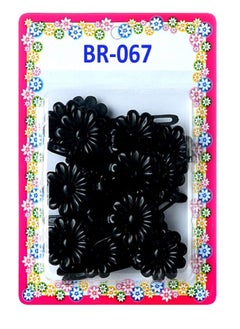 TARA Tara Girls Self Hinge Plastic Flower Hair Barrettes 18 Pieces Selection (Black)  - Image 1
