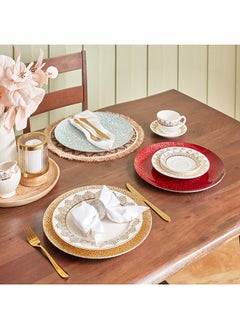 Home Box Destan Round Glass Textured Charger Plate 33 x 33 cm  - Image 4