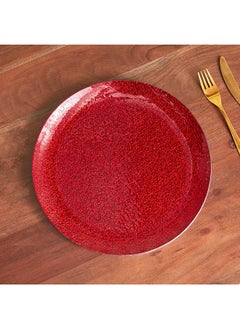 Home Box Destan Round Glass Textured Charger Plate 33 x 33 cm  - Image 2