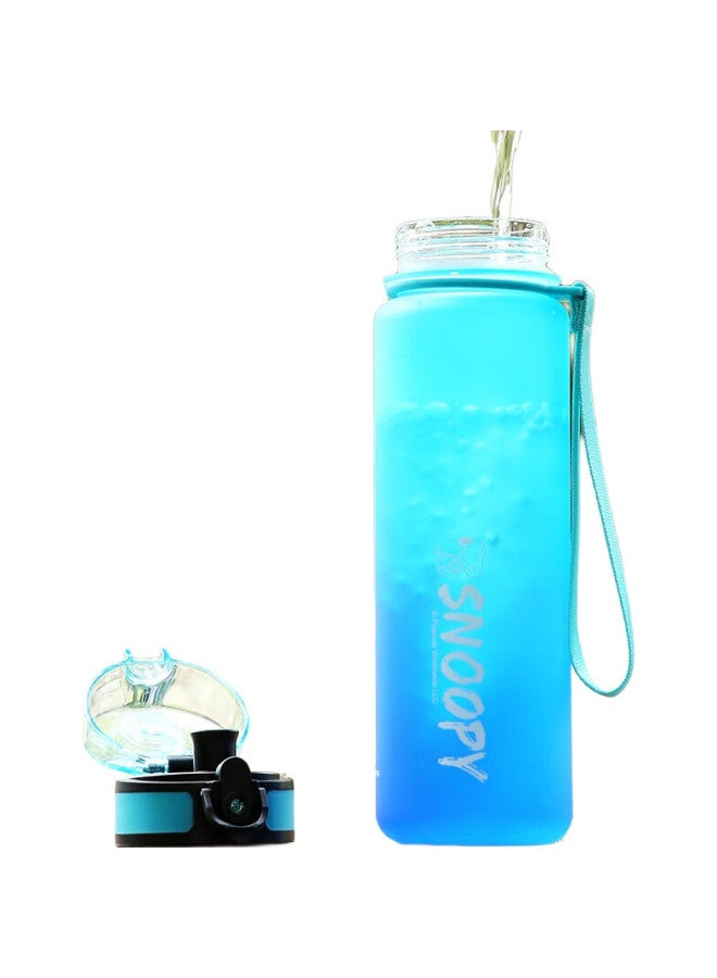 Snoopy Children'S Water Bottle, Summer Portable Large Capacity, Drop-Resistant, Leak-Proof Drinking Cup, For Boys And Girls, Elementary School Students, One-Button Direct Drinking Cup, Blue - Image 1