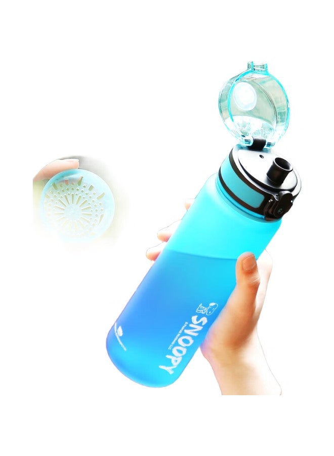 Snoopy Children'S Water Bottle, Summer Portable Large Capacity, Drop-Resistant, Leak-Proof Drinking Cup, For Boys And Girls, Elementary School Students, One-Button Direct Drinking Cup, Blue - Image 2