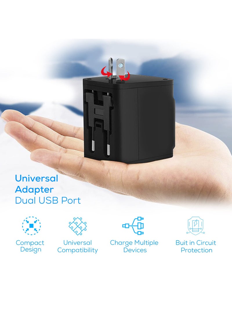 Earldom Travel Adapter with USB Port Universal AC Wall Adapter for International World Travelling KSA/AU/UK/EU/USA/JP/CN All in One Power Outlet - Image 5