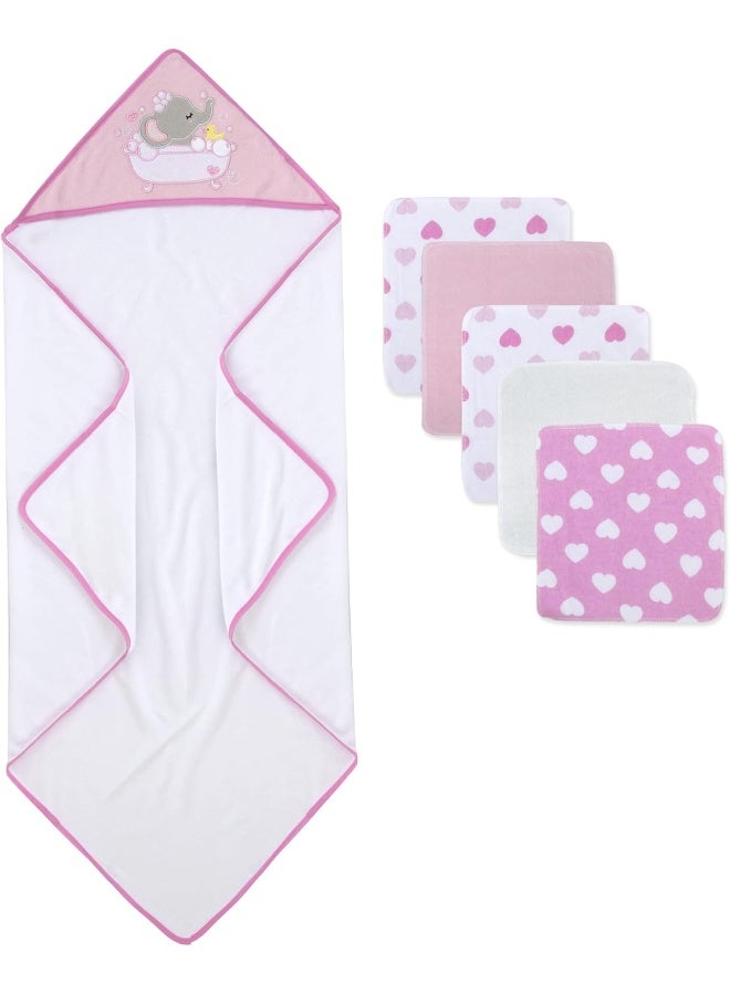 Baby Essentials Hooded Towel and Washcloth Set for Infants, Boys and Girls 6-12 Months - Image 4