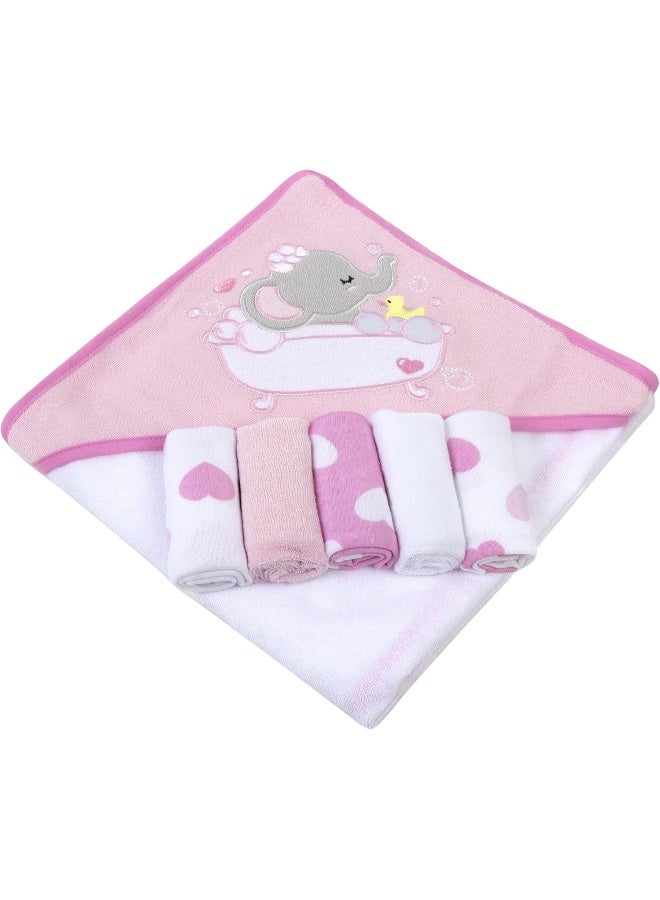 Baby Essentials Hooded Towel and Washcloth Set for Infants, Boys and Girls 6-12 Months - Image 3