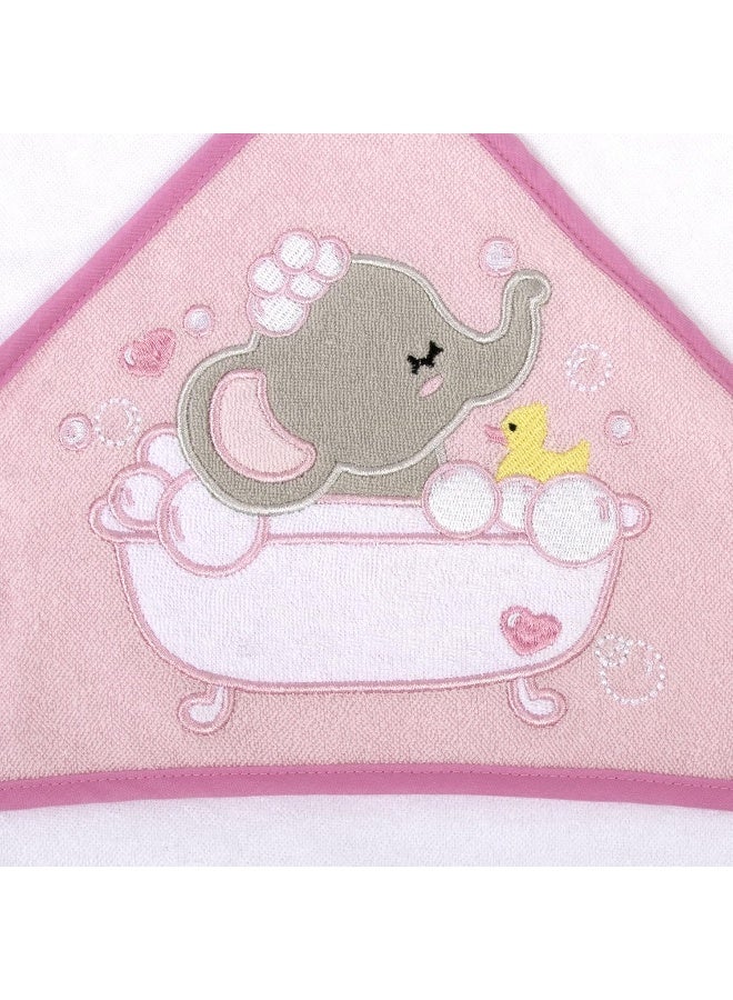 Baby Essentials Hooded Towel and Washcloth Set for Infants, Boys and Girls 6-12 Months - Image 2