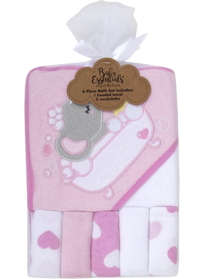 Baby Essentials Hooded Towel and Washcloth Set for Infants, Boys and Girls 6-12 Months - Image 5