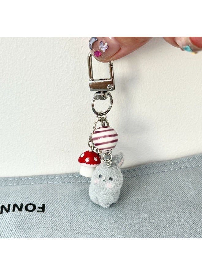 NIBEMINENT Beaded Phone Lanyard, Anti Lost Removable Wrist Strap, Cute Flocking Bracelet Pendant, Phone Keychain Lanyard