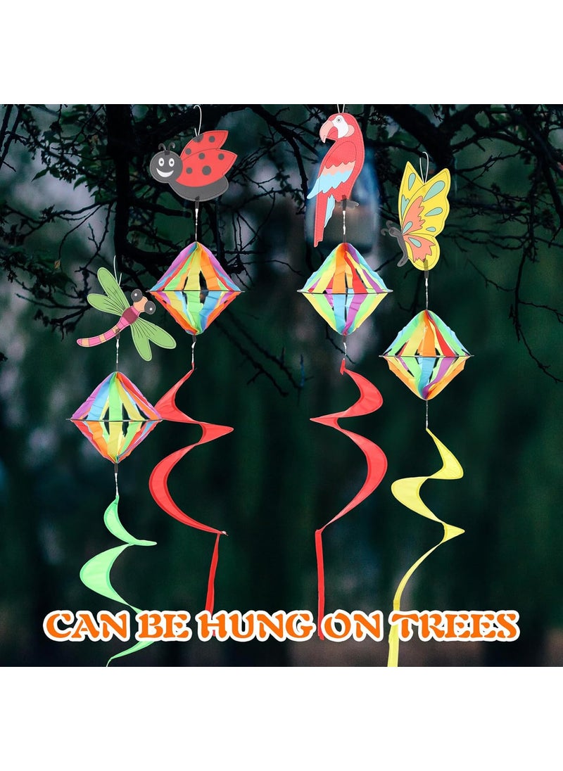 Moukeren Moukeren 4 Pack Spring Windsock Wind Spinners Outdoor Garden Hanging Decor Heavy Duty Butterfly Beetle Parrot Dragonfly Whirligig Wind Sock for Yard Patio Lawn Decoration  - Image 5