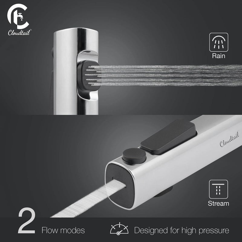 Cloudtail Cloudtail Health FaucetJet SpraySnowbellDesignerHigh Pressure1Mtr Ss TubeHosePipeWall Mount HookIdeal for KitchenSinkBathroomWash BasinMaterial AbsPlasticColor SilverSet of 1  - Image 4