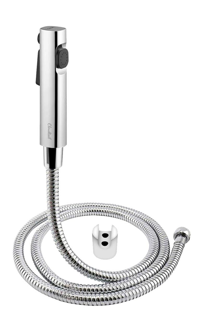 Cloudtail Cloudtail Health FaucetJet SpraySnowbellDesignerHigh Pressure1Mtr Ss TubeHosePipeWall Mount HookIdeal for KitchenSinkBathroomWash BasinMaterial AbsPlasticColor SilverSet of 1  - Image 1
