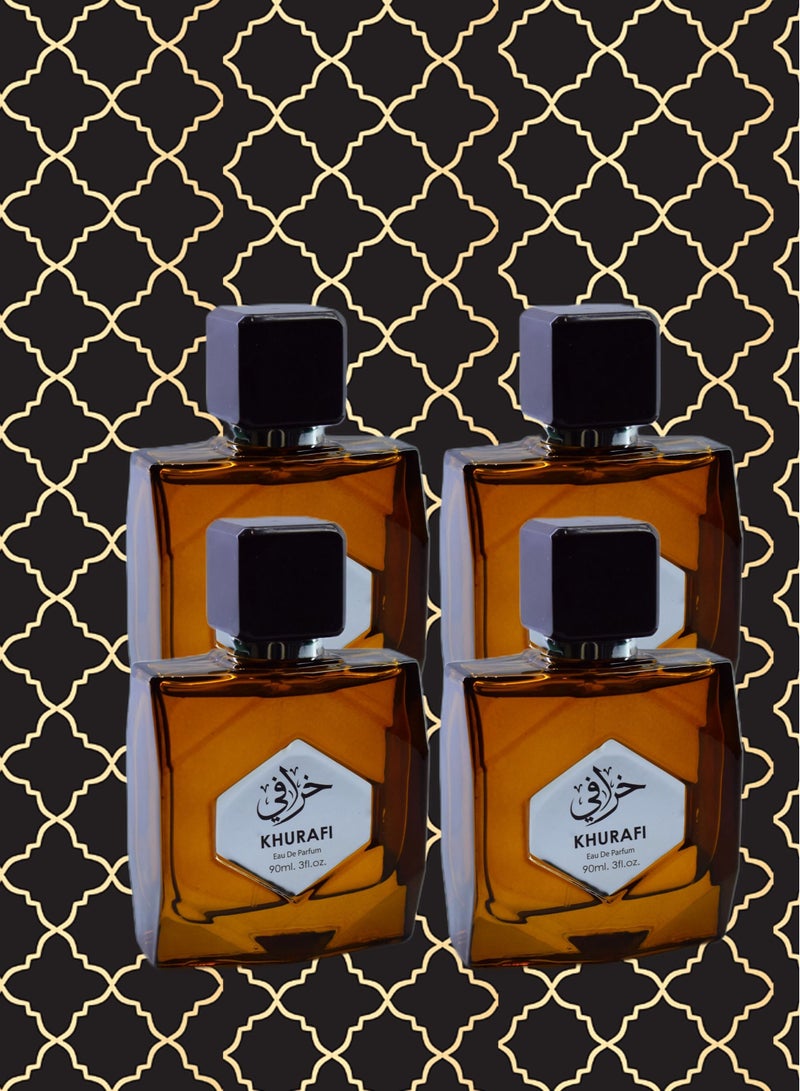 Khurafi 4 Pieces EDP Khurafi Perfume 90 Ml - Image 1