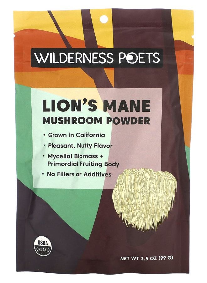 Wilderness Poets - Organic Lion's Mane Mushroom Powder 3.5 oz (99 g) - Image 1