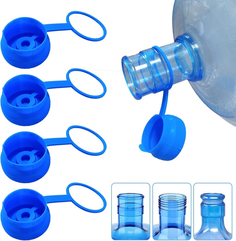Ajedrmy 3 & 5 Gallon Water Jug Cap Reusable, Food Grade Silicone Replacement Gallon Caps for 55mm Standard/Screw/Crown Tops Water Bottle and Water Dispensers, Non-Spill Lids for Anti-Splash, Leak Free (3PCS) - Image 1