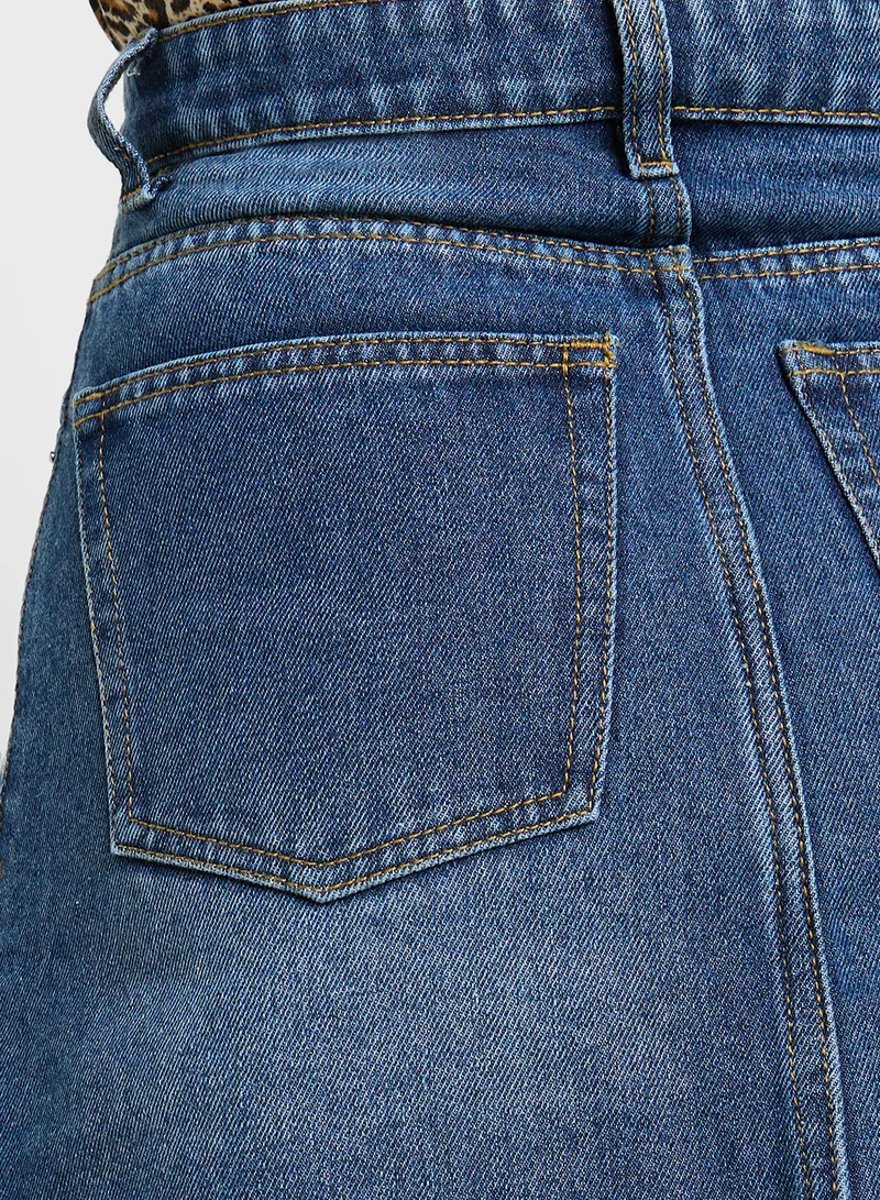 جينجر جيبة جينز قصيرة