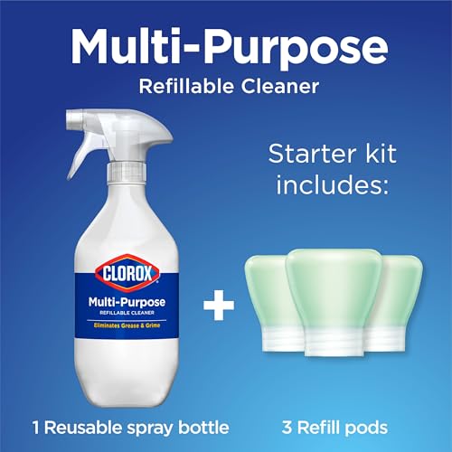Clorox MultiPurpose Spray Starter Kit 3x1125fo Household Essentials Concentrated Refill 20fo Spray Bottle - Image 3