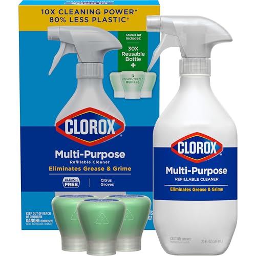 Clorox MultiPurpose Spray Starter Kit 3x1125fo Household Essentials Concentrated Refill 20fo Spray Bottle - Image 1