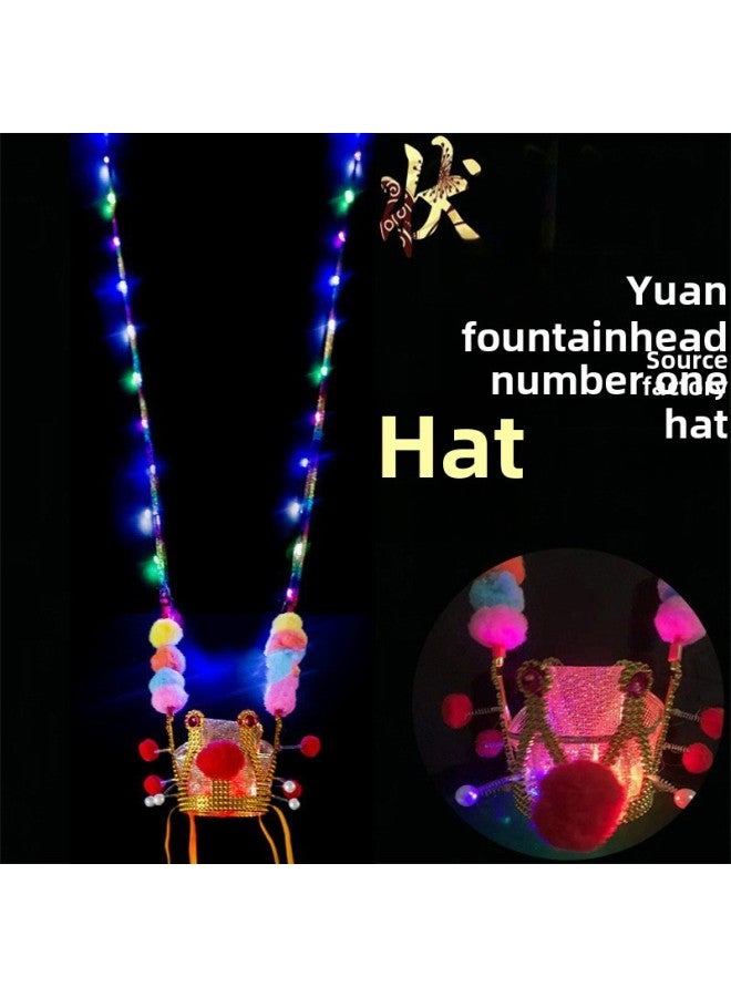 Sun Wukong Glowing Champion Hat, Full Body Lighting, Purple Golden Crown, Monkey King Crown Hat, Night Market Stall Toy-Color:Telescopic Gold Hoop [printing  - Image 3