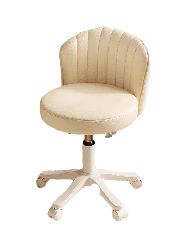 Tanwer Female bedroom chair, minimalist makeup chair, adjustable swivel chair, home dressing round stool, beige color  - Image 1