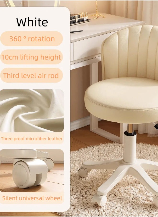 Tanwer Female bedroom chair, minimalist makeup chair, adjustable swivel chair, home dressing round stool, beige color  - Image 2