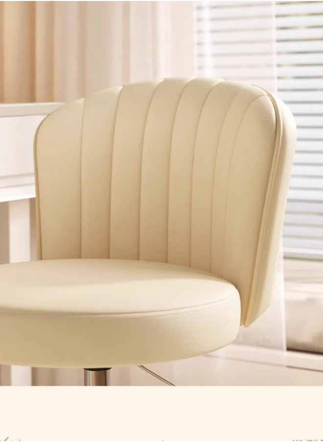 Tanwer Female bedroom chair, minimalist makeup chair, adjustable swivel chair, home dressing round stool, beige color  - Image 5