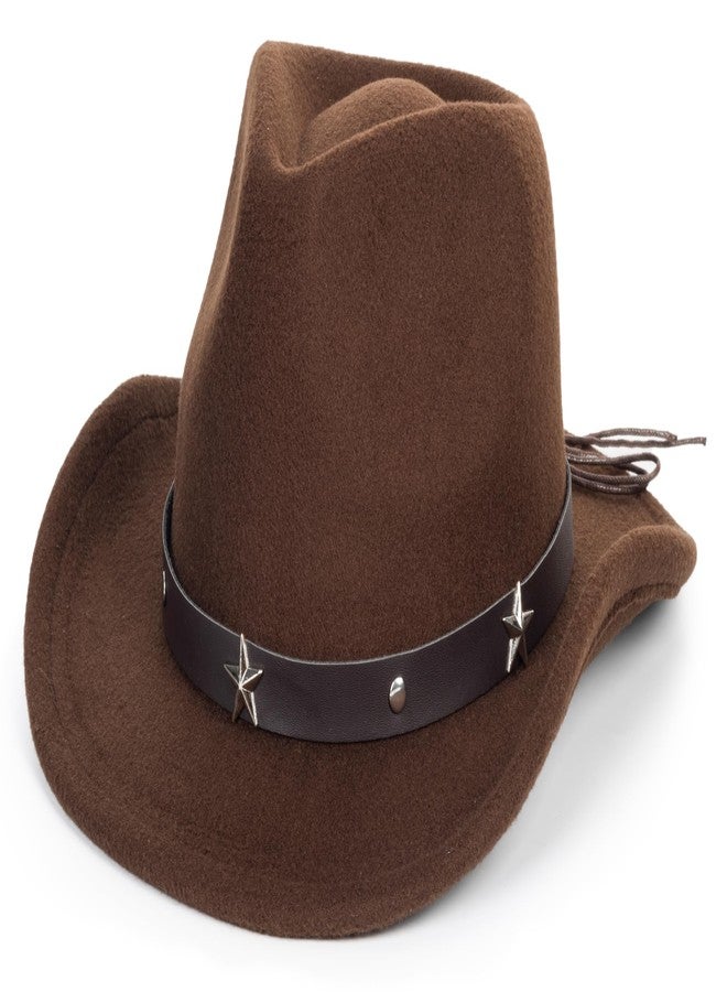 CaySep Boys-Girls-Western-Cowboy Hat - Wide-Brim-Felt-Fedora-Hat Jazz-Hat for Kids 4-7Years Coffee - Image 5