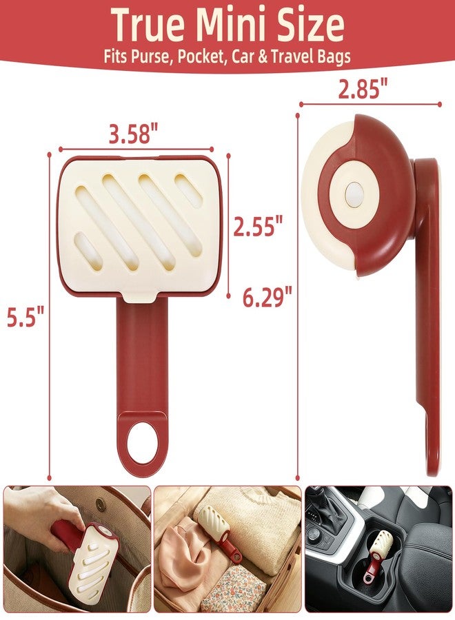 neotidy Mini Reusable Lint Roller 2 Pack, Washable Gel Sticky Lint Roller for Pet Hair, Travel Size Portable Lint Roller with 360° Rotating Handle & Large Hanging Hole, Beige - Image 2
