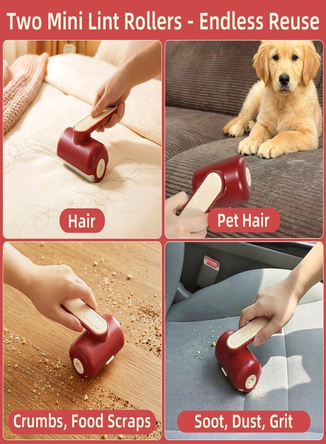 neotidy Mini Reusable Lint Roller 2 Pack, Washable Gel Sticky Lint Roller for Pet Hair, Travel Size Portable Lint Roller with 360° Rotating Handle & Large Hanging Hole, Beige - Image 4