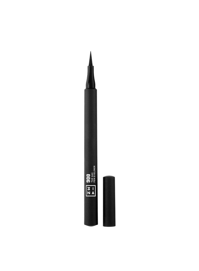 3INA Makeup Vegan Cruelty Free The 24H Pen Eyeliner 900 Black 24H Longwearing Formula Intense Black Highly Pigmented Color Ultra Precise Fine Tip - Image 1