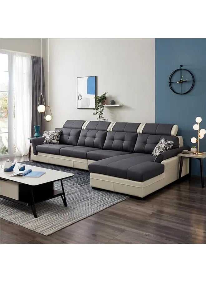 Modern Design Sofa Set Living Room Furniture Fabric Couch (Left, L Shape 4 Seater)