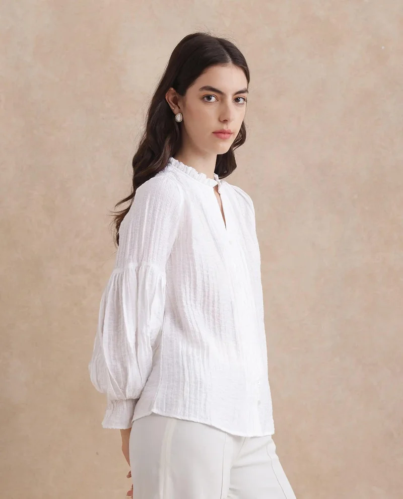 Rareism Women's V- Neck Plain Top
