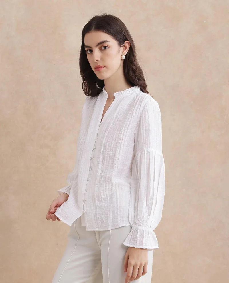 Rareism Women's V- Neck Plain Top
