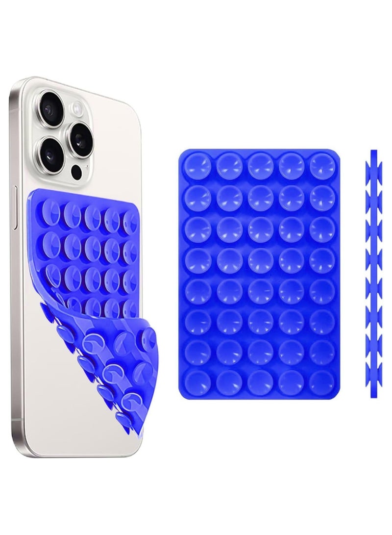 حامل هاتف من السيليكون الماص، قبضة لاصقة غير قابلة للانزلاق للهاتف المحمول من أجل حامل قوي لالتقاط صور السيلفي ومقاطع الفيديو (أزرق) - Image 1