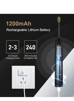 JWSISSIE Electric Rechargeable Toothbrush Black  - Image 5