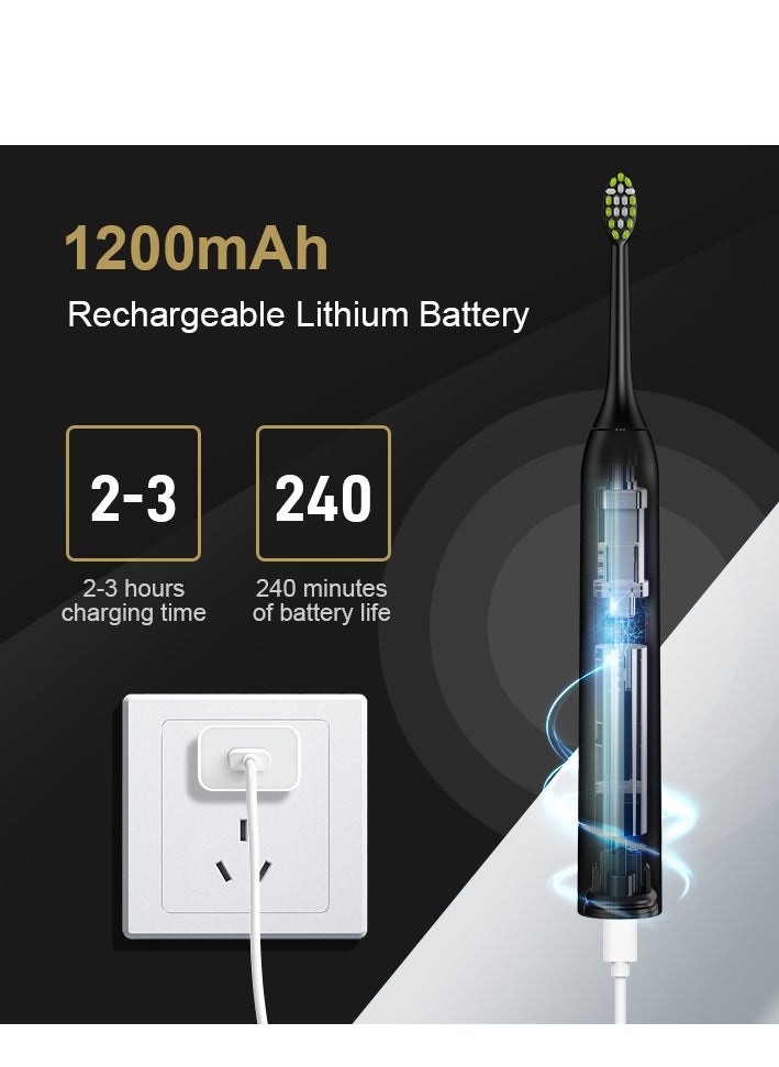 JWSISSIE Electric Rechargeable Toothbrush Black  - Image 5