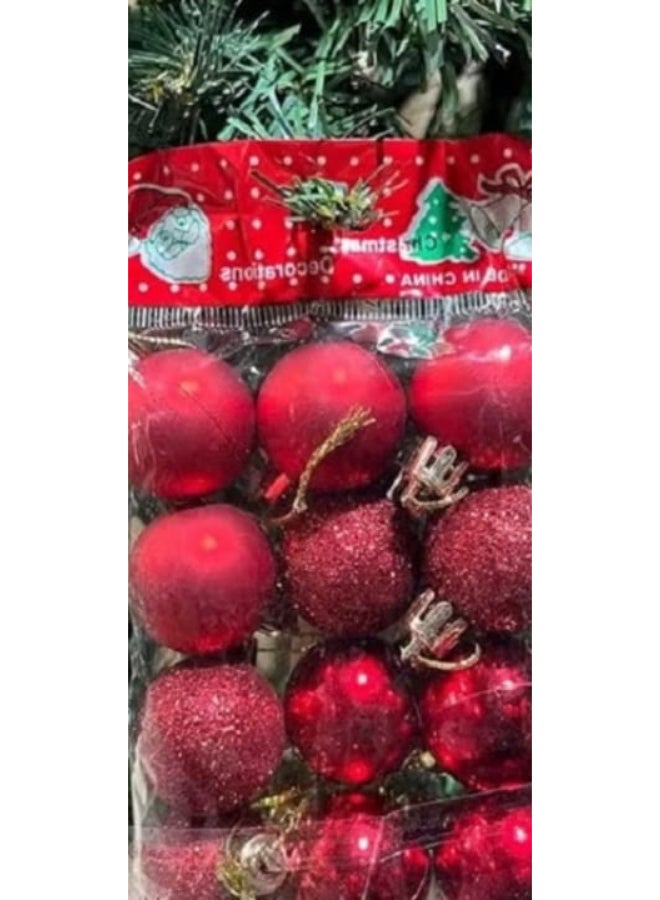 36 pieces - Modern Christmas tree ball decorations, 3 cm in size (red - gold - silver) - Image 2