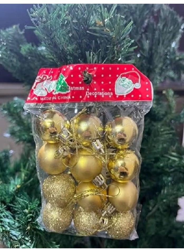 36 pieces - Modern Christmas tree ball decorations, 3 cm in size (red - gold - silver) - Image 4