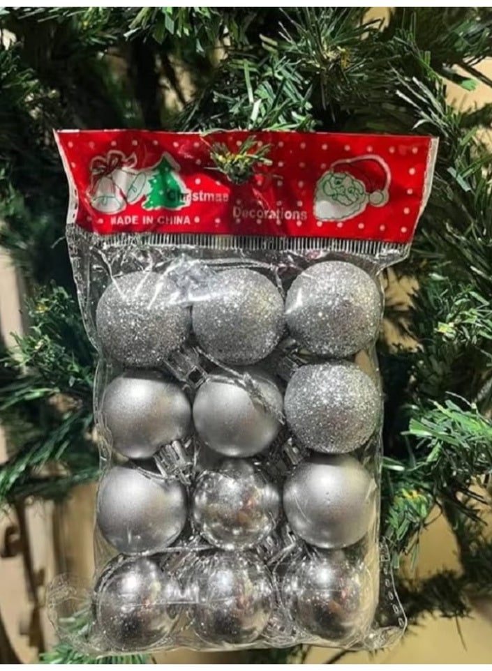 36 pieces - Modern Christmas tree ball decorations, 3 cm in size (red - gold - silver) - Image 5