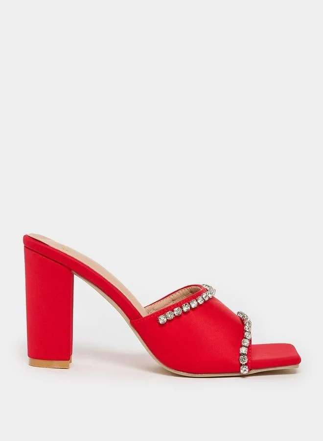 Styli Styli Embellished Crystal Strap High Heel Sandals