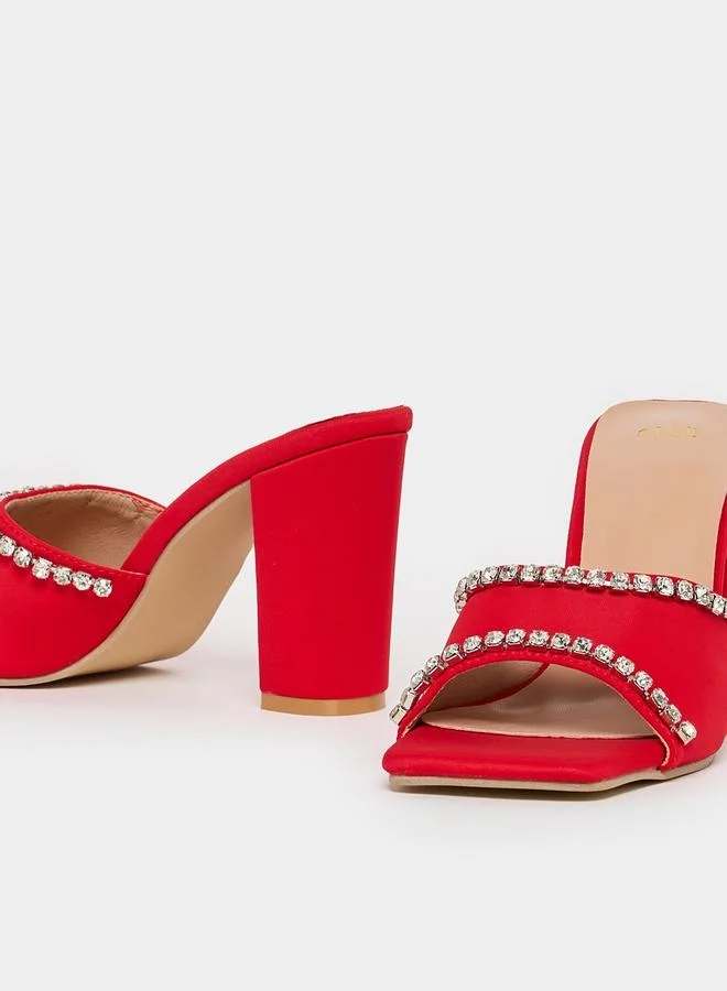 Styli Embellished Crystal Strap High Heel Sandals