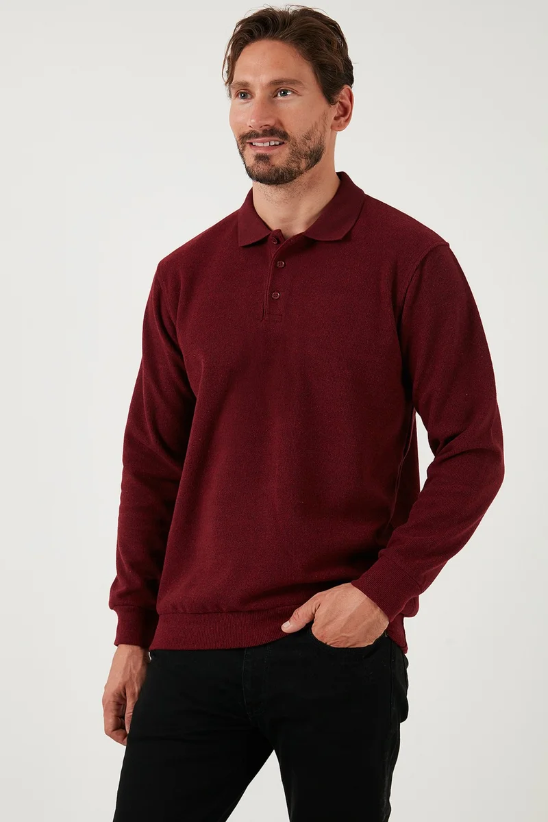 بوراتي Cotton Blend Regular Fit Polo Neck Sweater Men's Sweater 456223