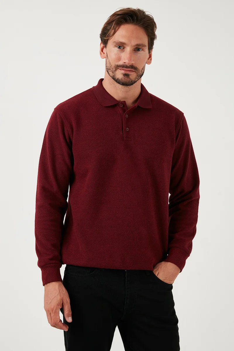 بوراتي Cotton Blend Regular Fit Polo Neck Sweater Men's Sweater 456223