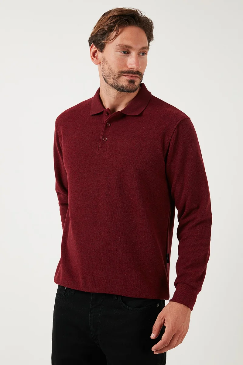 بوراتي Cotton Blend Regular Fit Polo Neck Sweater Men's Sweater 456223