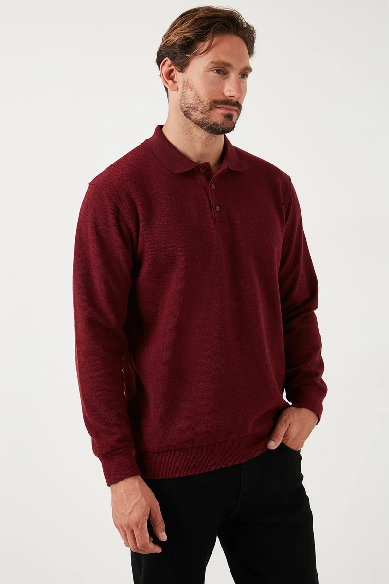 بوراتي Cotton Blend Regular Fit Polo Neck Sweater Men's Sweater 456223