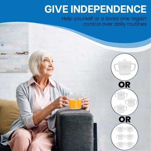 Providence Spillproof Compact 8oz Adult Sippy Cup with 2 Handles - Sip Cups for Adults for Limited Mobility - Handicapped Accessories - Handicap Cups for Elderly Care - Made in the USA - Multi - 3 - Image 2